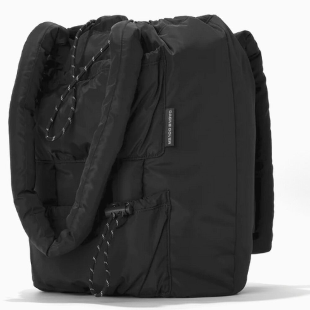 Dagne Dover Black Nylon Tote with Padded Handles - Picture 3 of 9